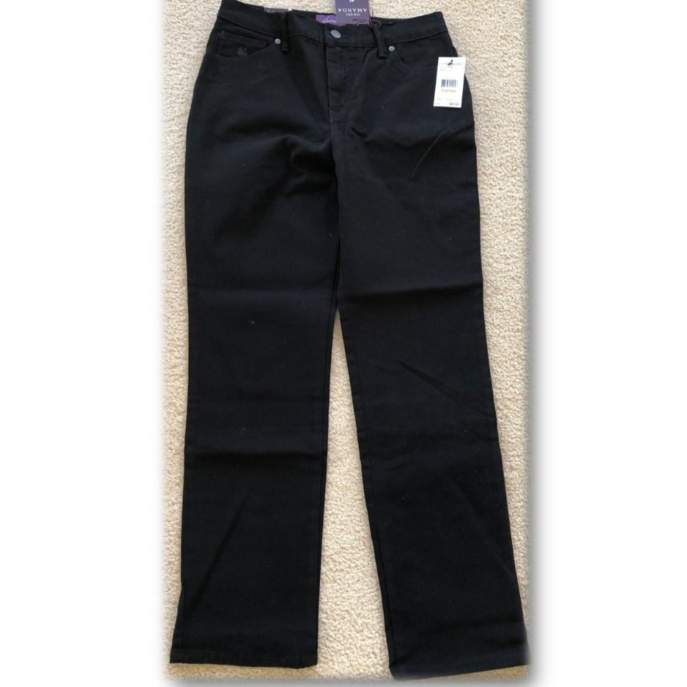Gloria Vanderbilt Amanda Black Tapered Leg Jeans